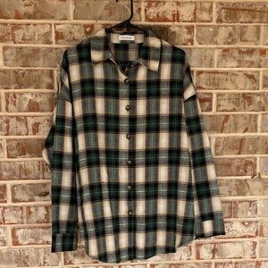 Fantaslook Green Plaid Flannel Button Down shirt